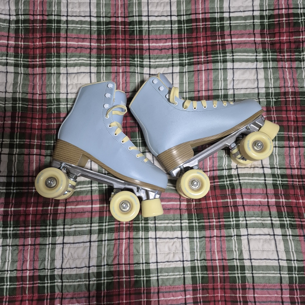 Impala Light Blue Roller Skates with Yellow Wheels- Size 7